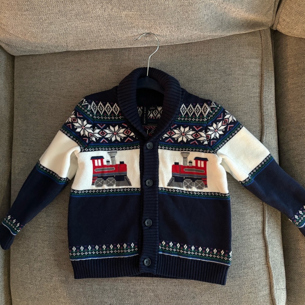 Toddler train sweater
